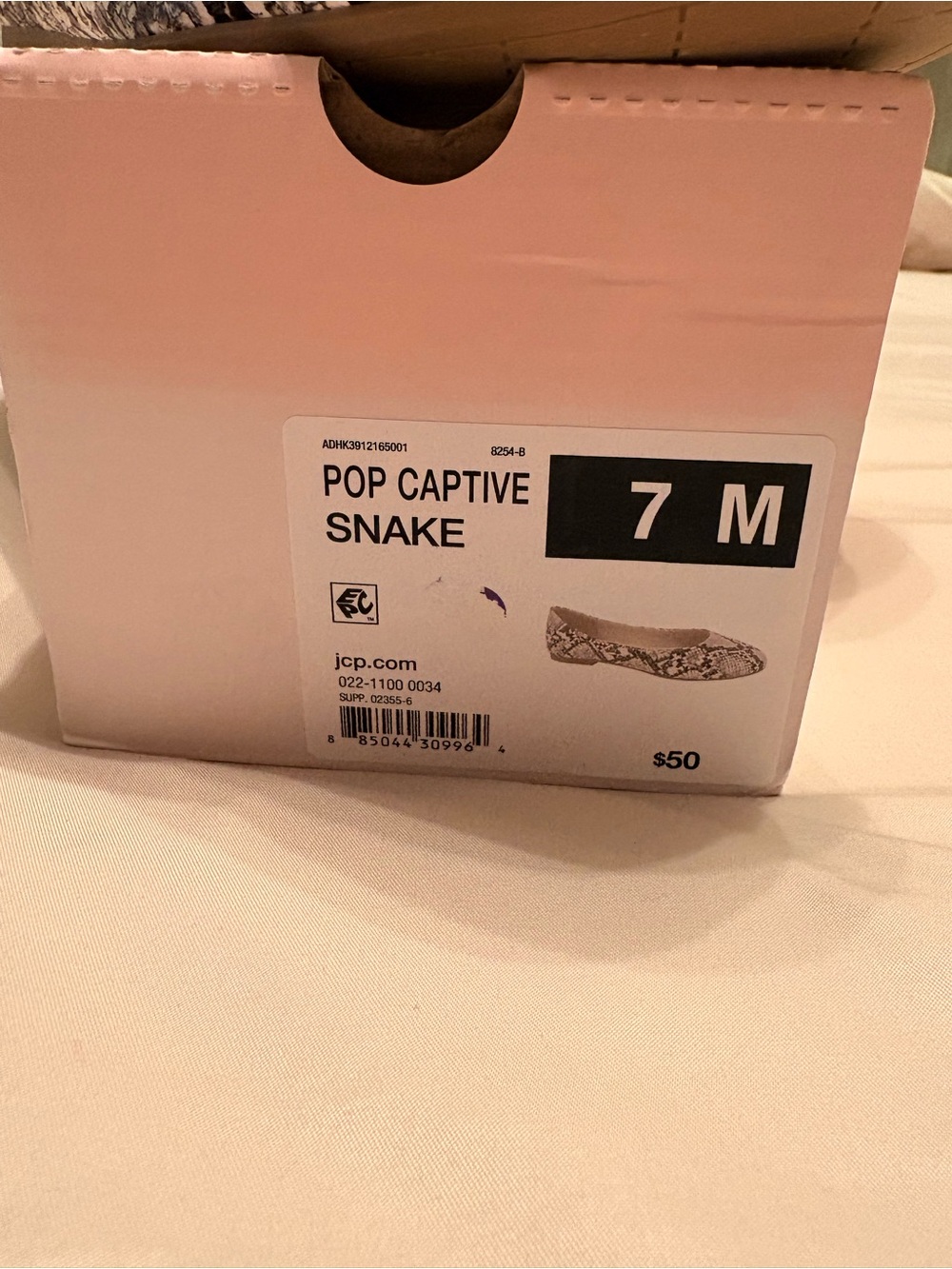 Pop Captive Faux Snakeskin Animal Print Ballet Flats Size 7 M NWT - Picture 6 of 8